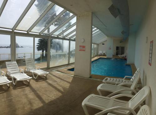 Bañera de hidromasaje, Departamento en la Playa in Algarrobo