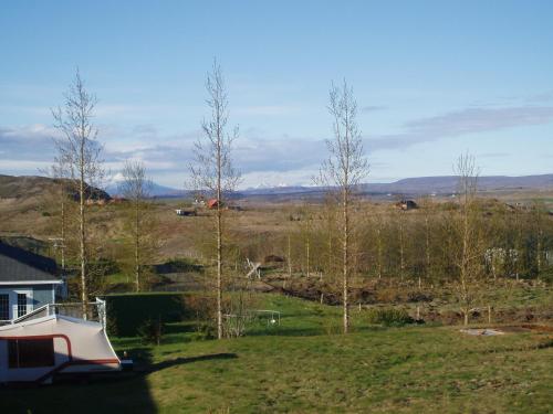 View, Husid Guesthouse in Reykholt