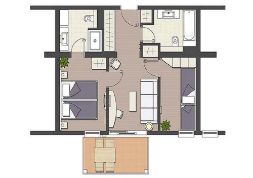 2 bedrooms, 4 beds
