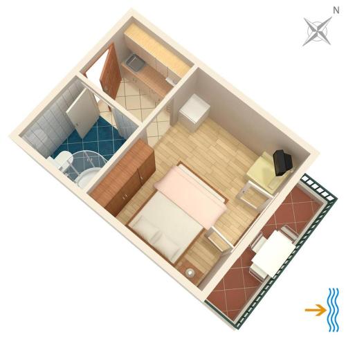  Studio Uvala Pokrivenik 2073b in Zastražišće