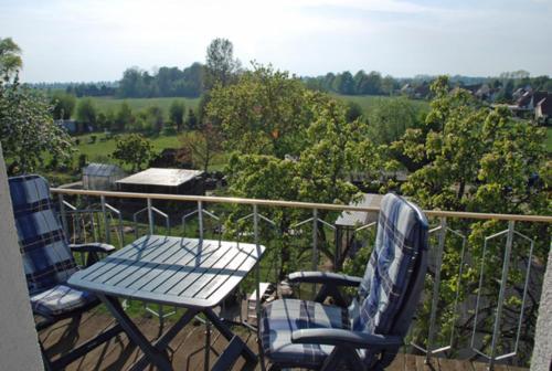 balkon/terras, Ferienwohnung Familie Schoenemann in Patzig