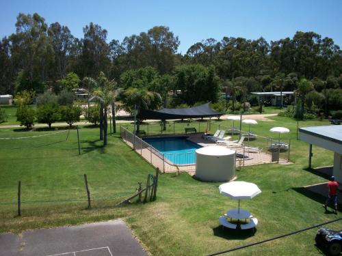 Garden, River Bend Caravan Park in Lower Moira