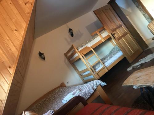 1 queen bed, 1 bunk bed, 1 sofa bed