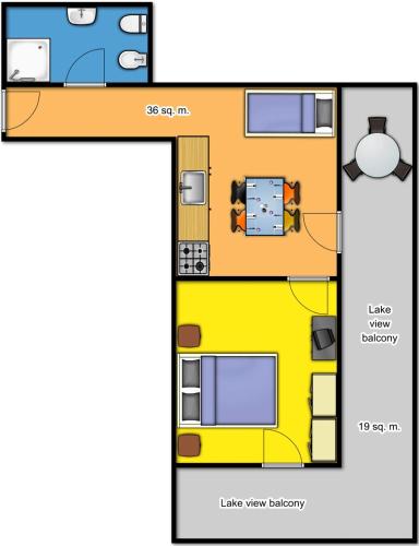 1 queen bed, 1 sofa bed