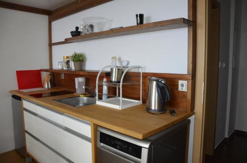 Kitchen, Apartman v Srdci Hor Cihlarka in Cerny Dul