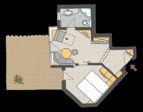 1 king bed, 1 sofa bed