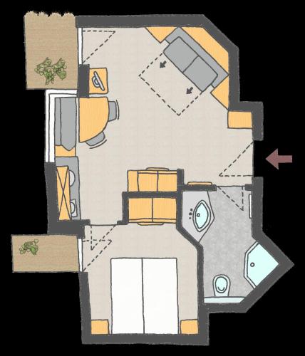 1 queen bed, 1 sofa bed