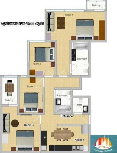 A C Pearl Holiday Homes - Elegant Sea view Four Bedroom Apartment - image 4