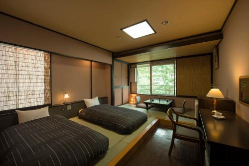 Japanese-Style Twin Room with Bed-Guest Wing - Non-Smoking