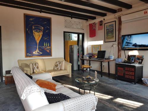 Shared lounge/TV area, Island Heritage Home in Pantai Kok