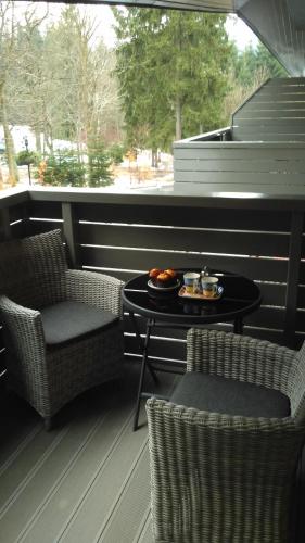 Balcony/terrace, Harrachov Resident Apartments "Terrace & Chill" - high speed WiFi, moznost snidane, Smart TV, Netfli in Harrachov