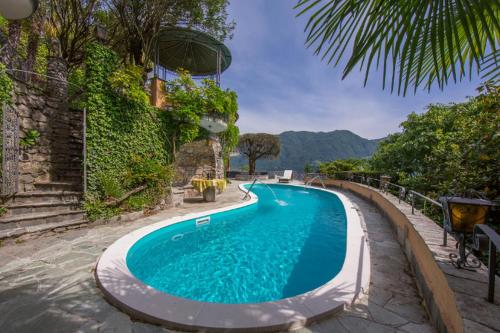 Swimming pool, Villa Isola Verde in Valsolda