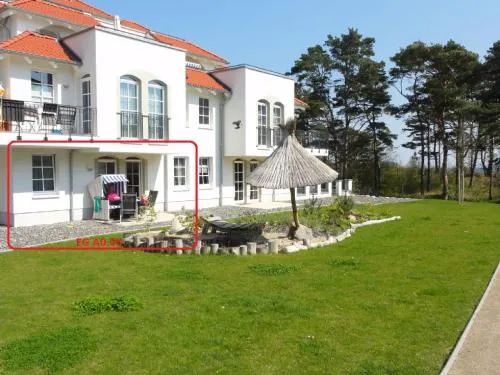 3 Zimmer Ferienwohnung Haus Meeresblick mit Meerblick A005 mit Südterrasse und Strandkorb in Baabe, Deutschland