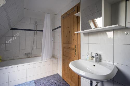 Bathroom, Waldhufenhaus in Schona in Reinhardtsdorf-Schona