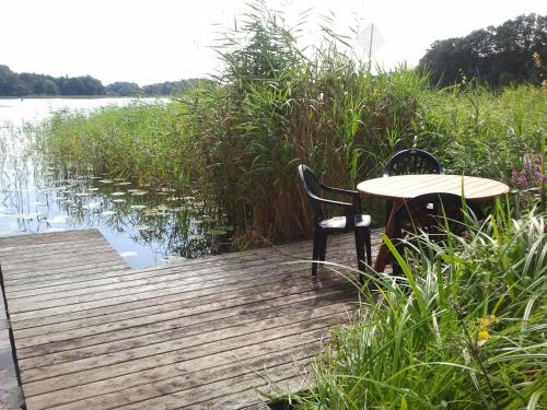 Erkély/terasz, Finnhütte Canow (Finnhutte Canow) in Wustrow