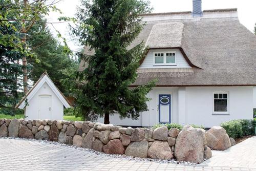 Ferienhaus Rubin mit Sauna und Kamin, Reetdachhaus am Walde in Trassenheide, Deutschland