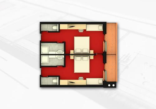 2 queen beds, 2 sofa beds
