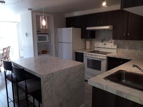 virtuve, Les Appartements de La Bergeronnette in Grandes-Bergeronnes (QC)