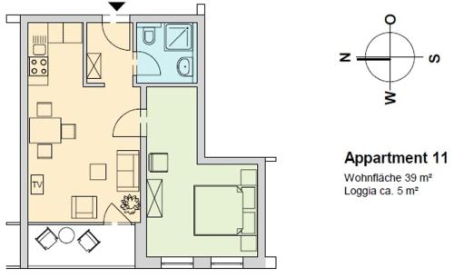 1 double bed