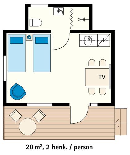 Cottage with shower for 2 person