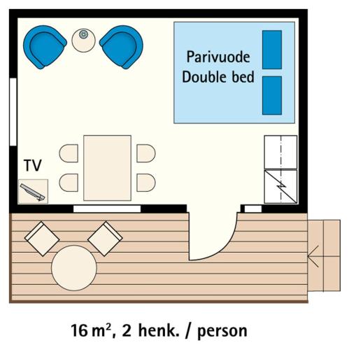 Glamping cottage for 2 person