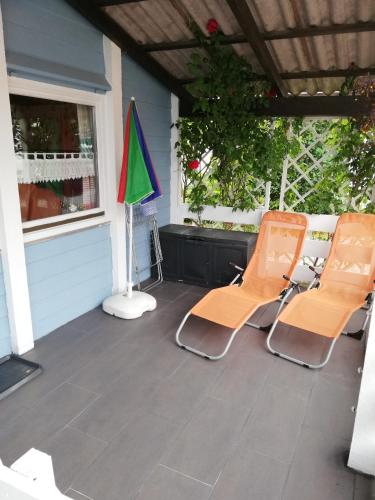陽台/露台, Ferienhaus Leja in 呂貝克郊區