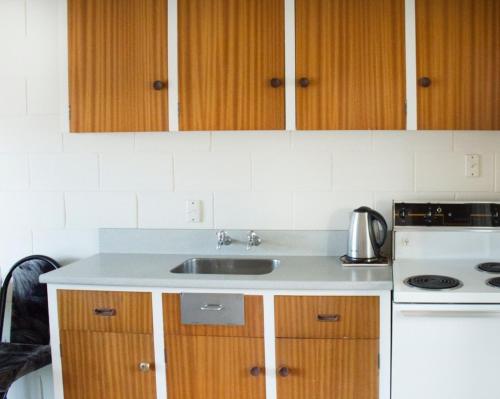 Kitchen, Alpine Motel in Oamaru