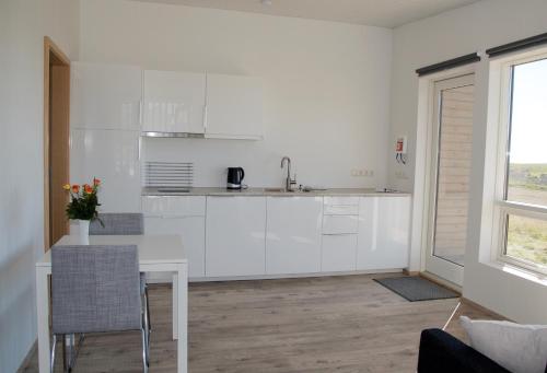 Kitchen, Krakhamar Apartments in Djupivogur