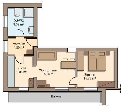 1 king bed, 2 bunk beds, 1 sofa bed