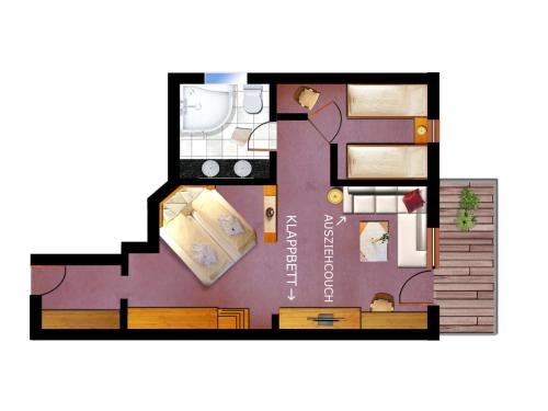 2 bedrooms, 3 beds