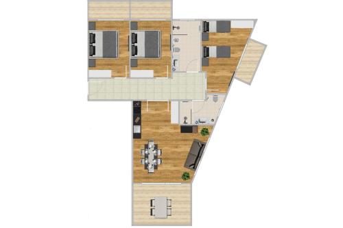 Family Premium Apartment with Balcony
