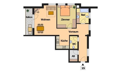 Superior One-Bedroom Apartment with Balcony