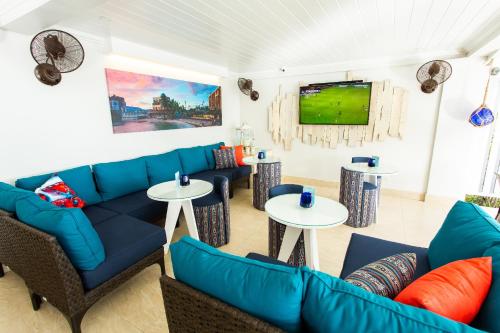 公共休息室/电视室, Yellow Bird Hotel in 基督城