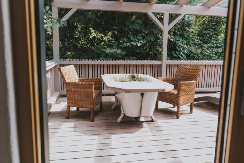Balkons/terase, Luxus-Chalet am Fluss in Schwarzach bei Nabburg