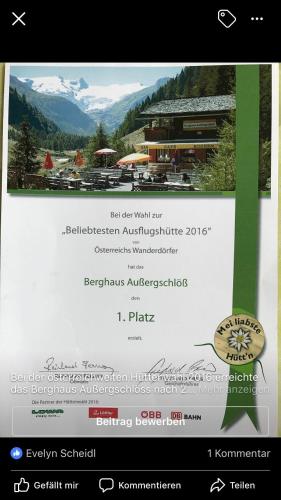  Berghaus Außergschlöß, 9971 Matrei in Osttirol