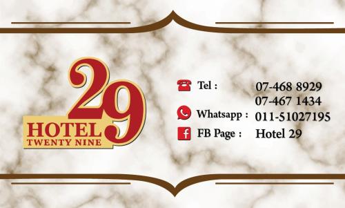 Twenty Nine Hotel in Yong Peng