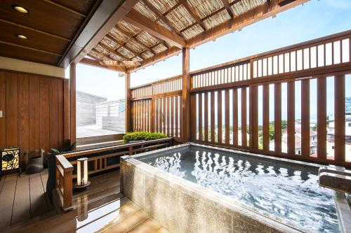 Japanese-Style Room with Open-Air Bath and Wooden Deck Balcony - North Wing