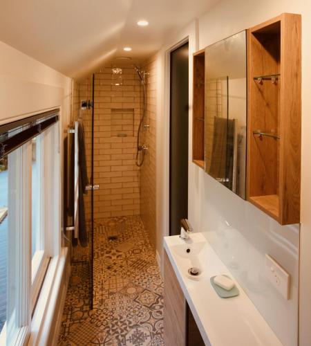 Bathroom, The Signal Box- Riverside Accommodation in Papaiti