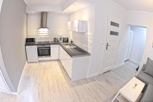 廚房, Apartamenty Zamkowa in 耶萊尼亞古拉市中心