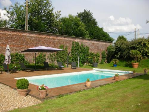 Swimming pool, Chateau de Cleuville in Cleuville