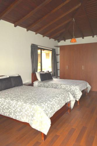 2 queen beds, 1 twin bed, 1 sofa bed