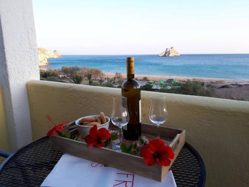 Balcony/terrace, Akti Rooms in Lefki