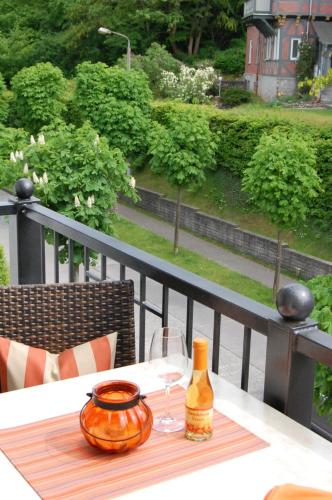 Balcony/terrace, Pension Sanddorn mit Cafe Carlssons in Ostseebad Binz