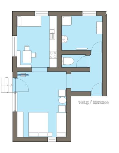 1 queen bed, 2 twin beds