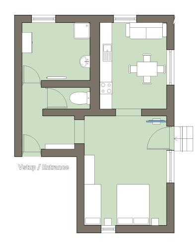 1 queen bed, 1 twin bed, 1 sofa bed