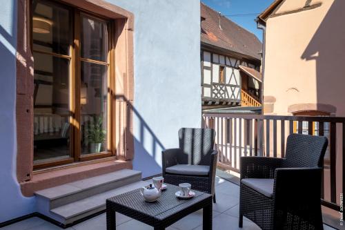 ระเบียง/ชานเรือน, Hotel le Saint Nicolas in ริควิ