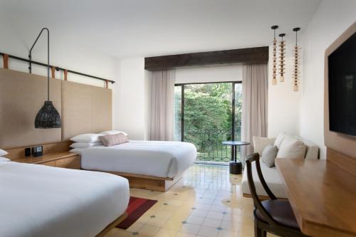 2 double beds, 1 sofa bed