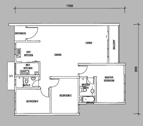Lägenhet med 3 sovrum (Three-Bedroom Apartment)