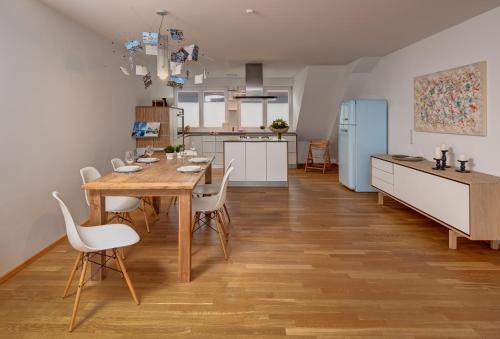 廚房, Ferienwohnung Fordepanorama in Flensburg, Sonwik in 弗魯爾蘭德