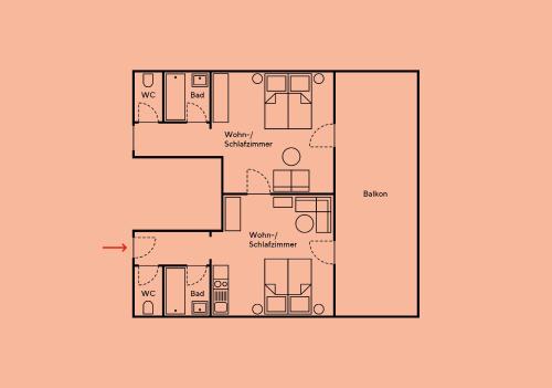 2 bedrooms, 4 beds